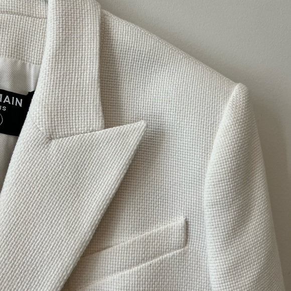 NEW BALMAIN DOUBLE-BREASTED BLAZER SIZE FR 36 US 04 COLOR BLANC GOLD BUTTONS - Picture 7 of 16